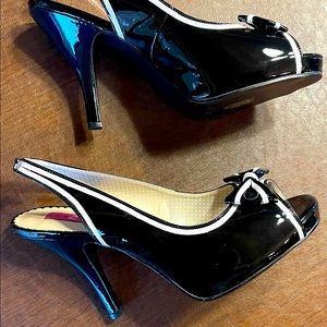 Pleaser Black Pinup Heels, Sz 14